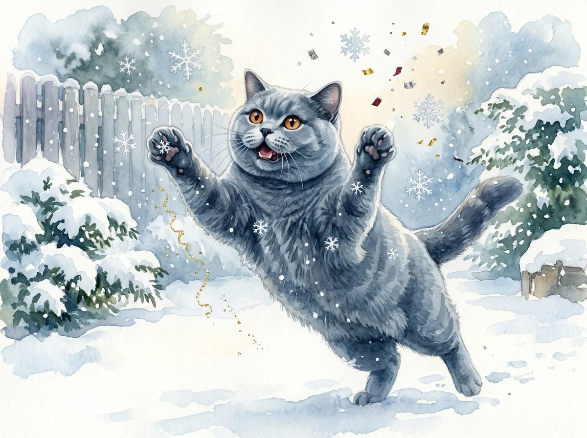 British Shorthair watercolor calendar month 1
